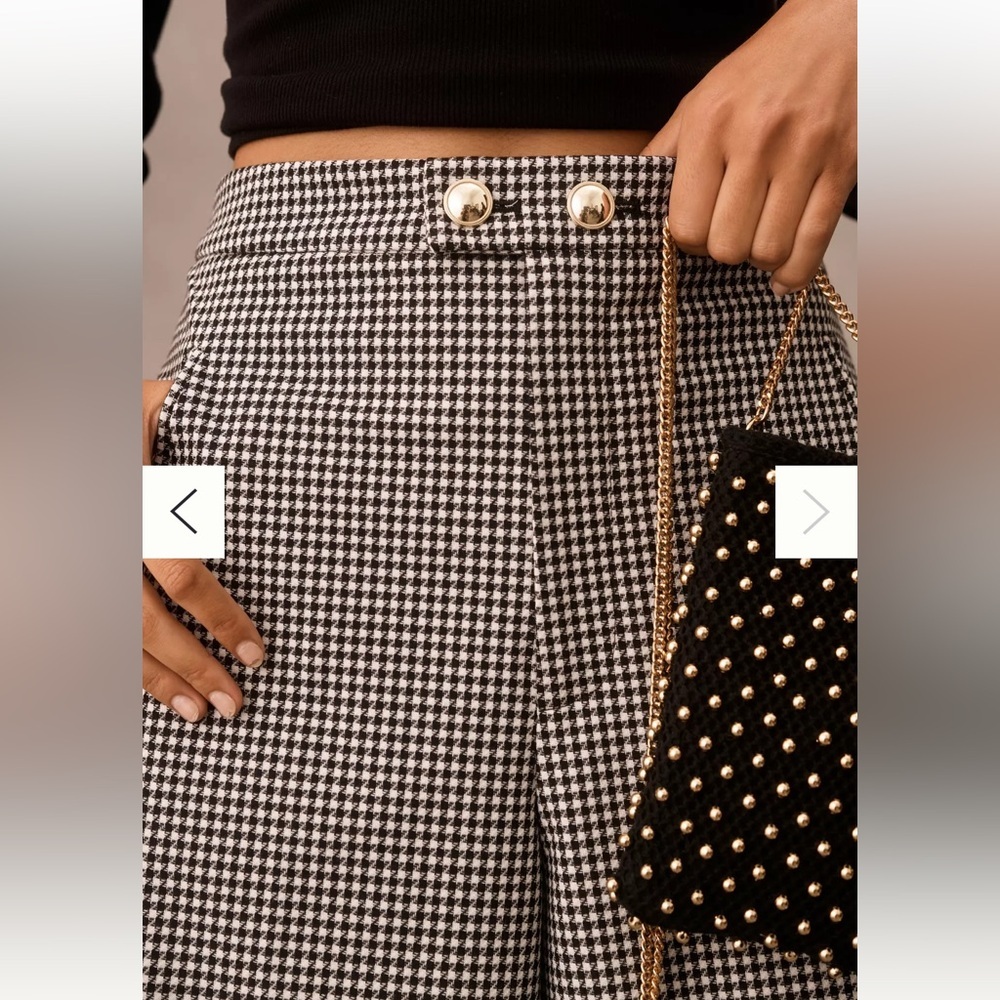 NWT Maeve Tailored Culotte Shorts Houndstooth Black White Size 8 - Picture 4 of 15